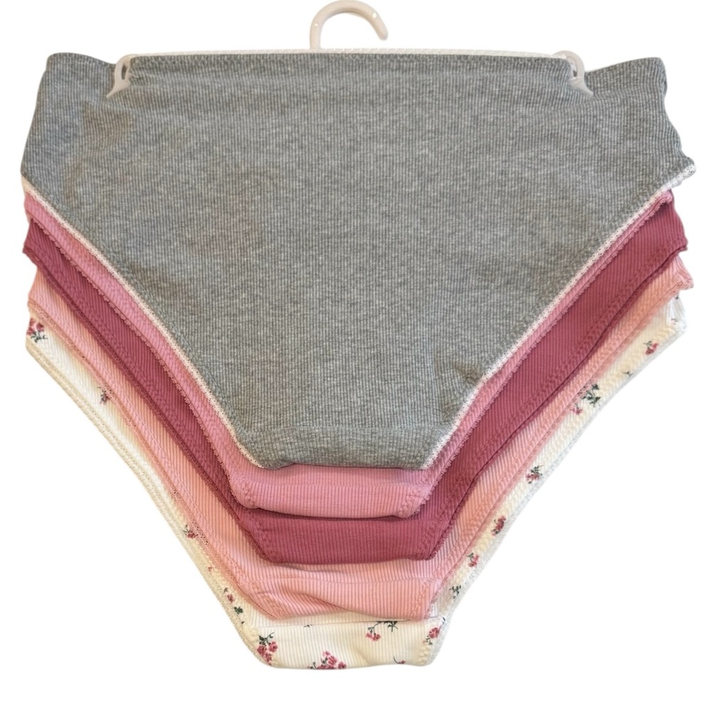 LAURA ASHLEY 5 Pack Panties Stretchy Ribbed Soft Comfy Lace Trim NWT Large - Picture 9 of 12